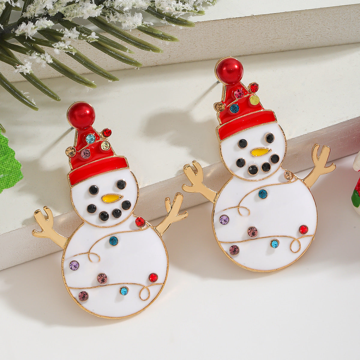 E4418 Aretes muñeco de Navidad acrílico 5cm