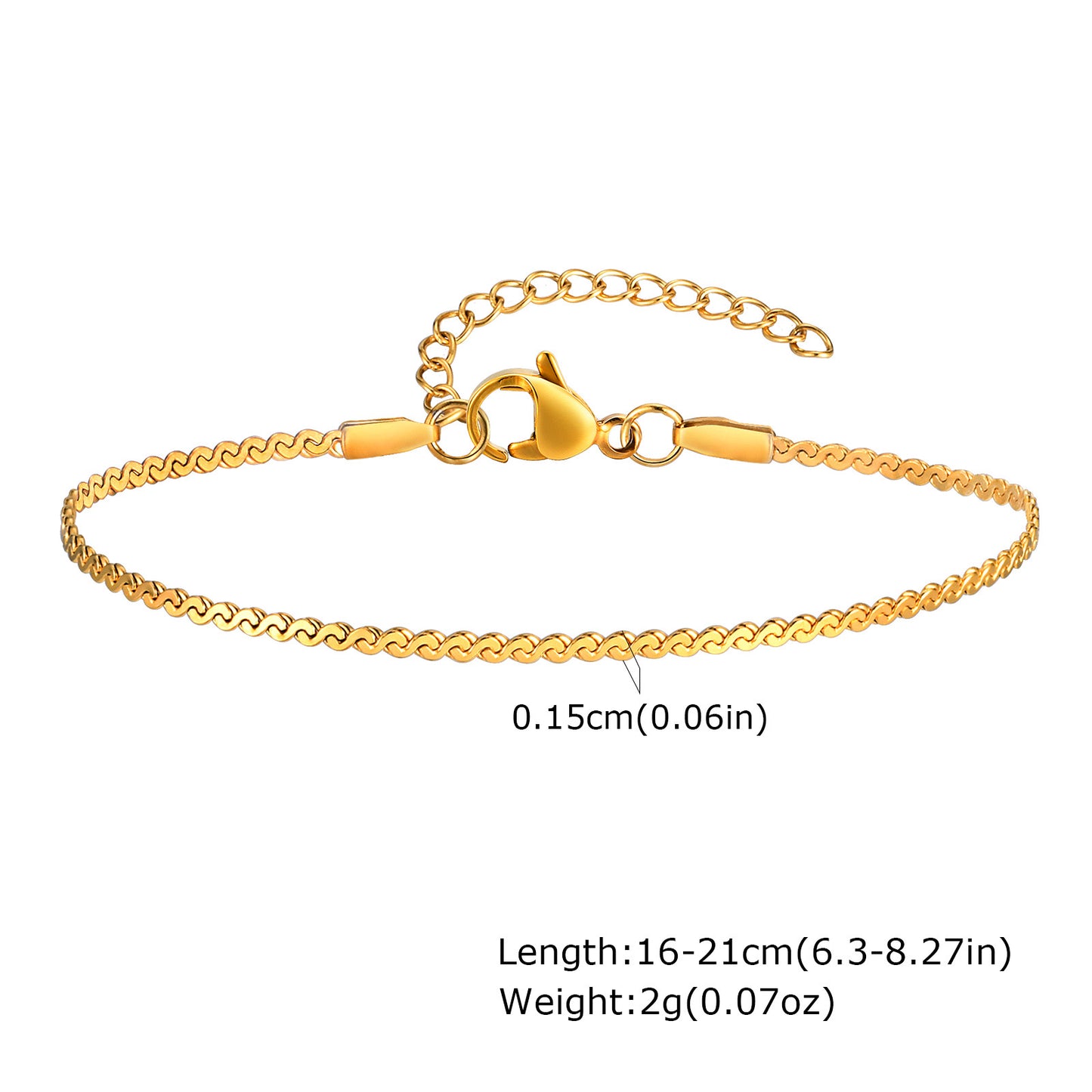 B374 Pulsera acero inoxidable 21cm