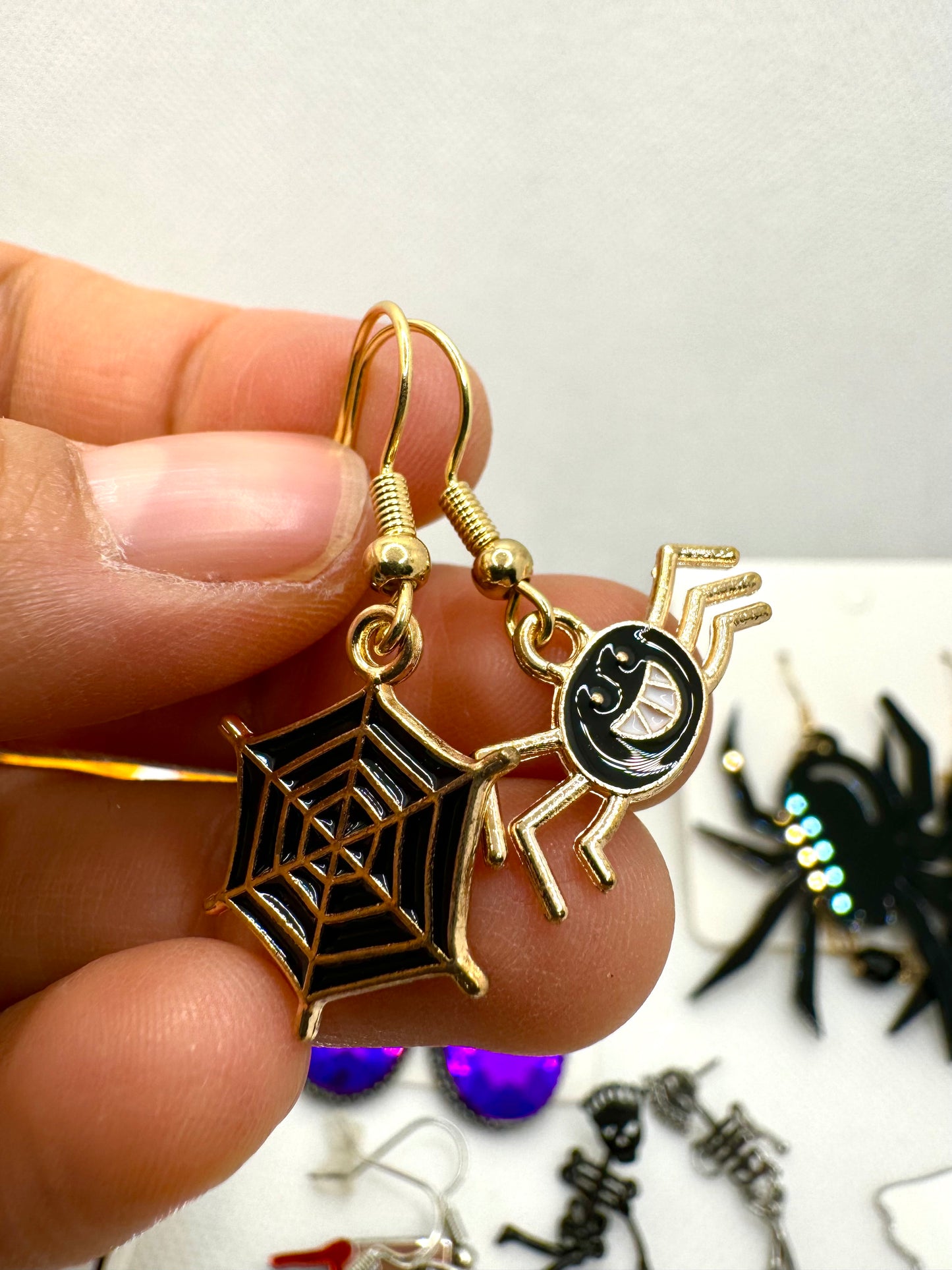 E259 Aretes Araña Telaraña Halloween