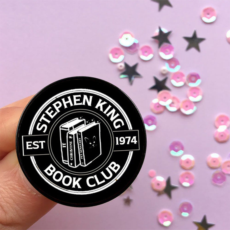 Pin148 pin book club círculo negro aleacion 4cm