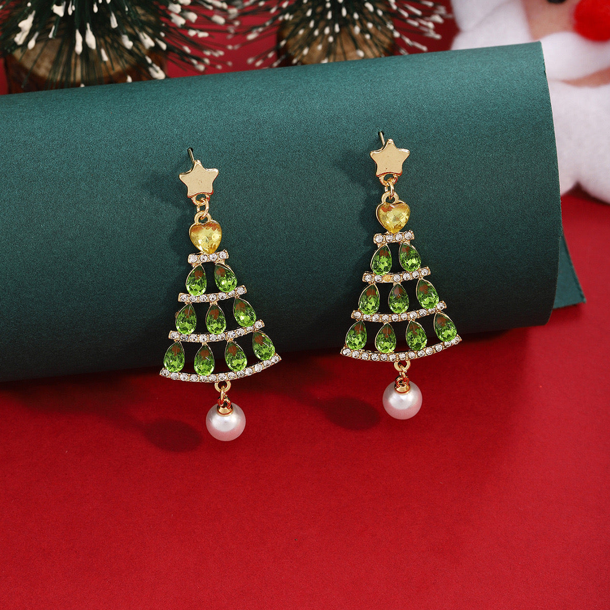 E4451 Aretes arbol de navidad aleacion 4.5cm