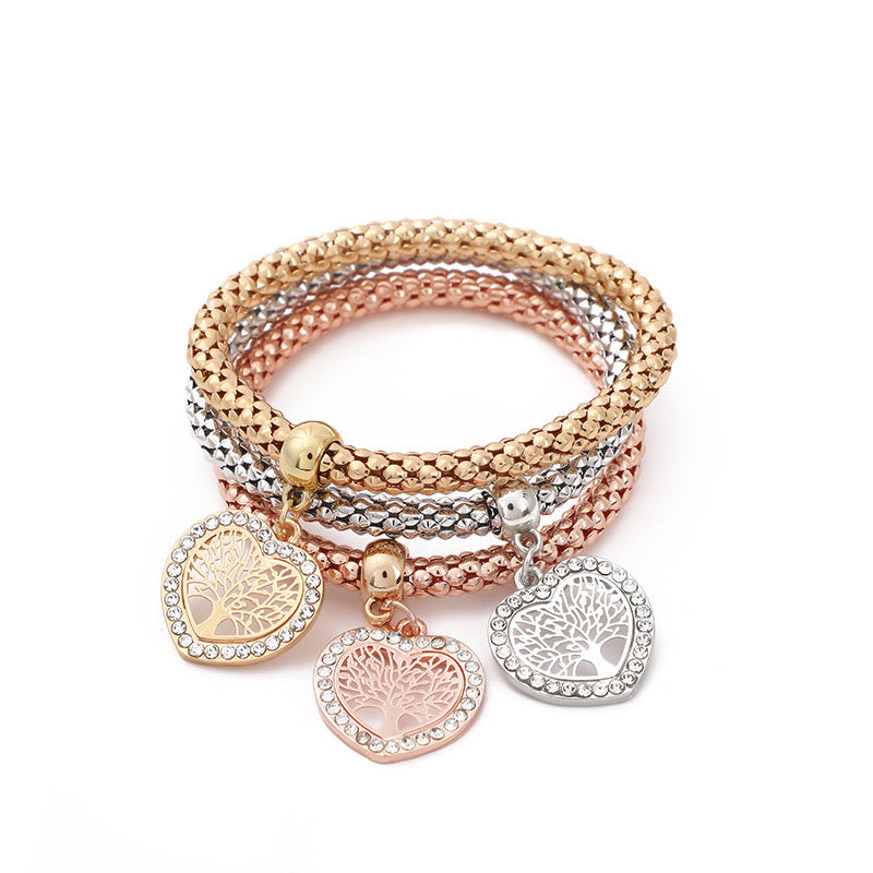 B672 Conjunto de pulseras corazón elasticas