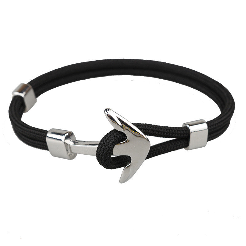 B228N Pulsera unisex ancla aleacion soga en capas