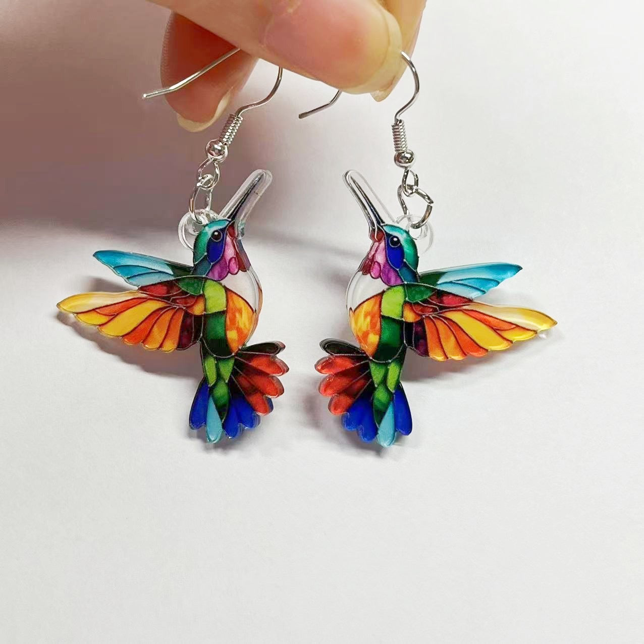 E2404 Aretes colibri acrilico 3cm