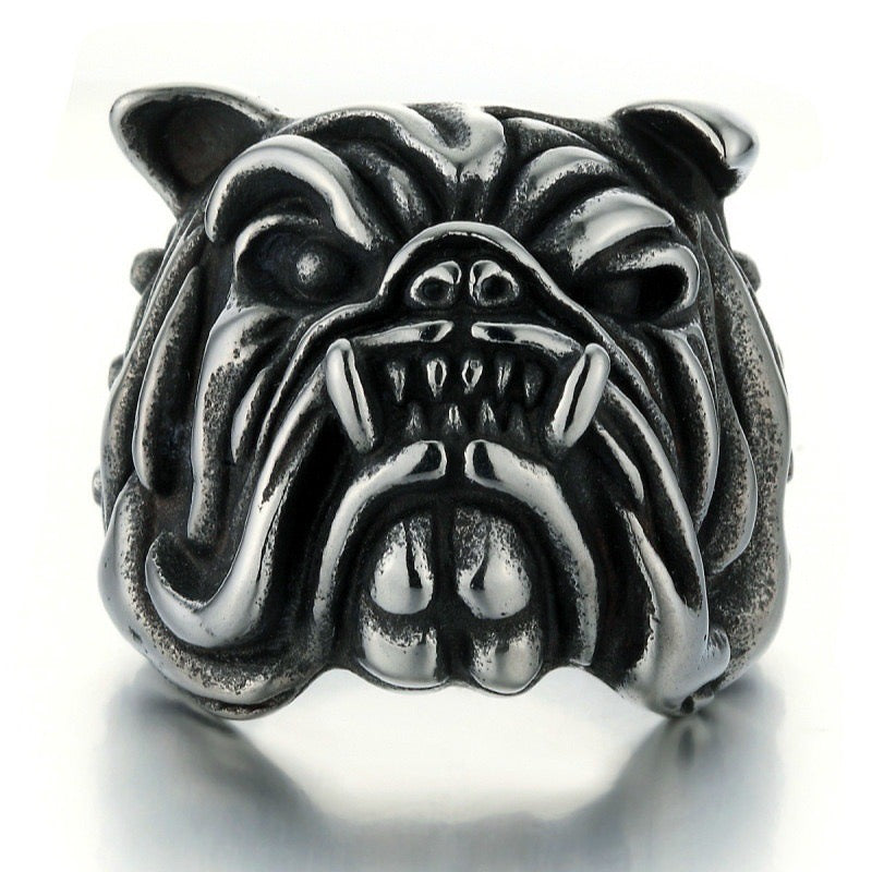 A148 Anillo caballero bulldog aleacion 2.5cm abierto ajustable