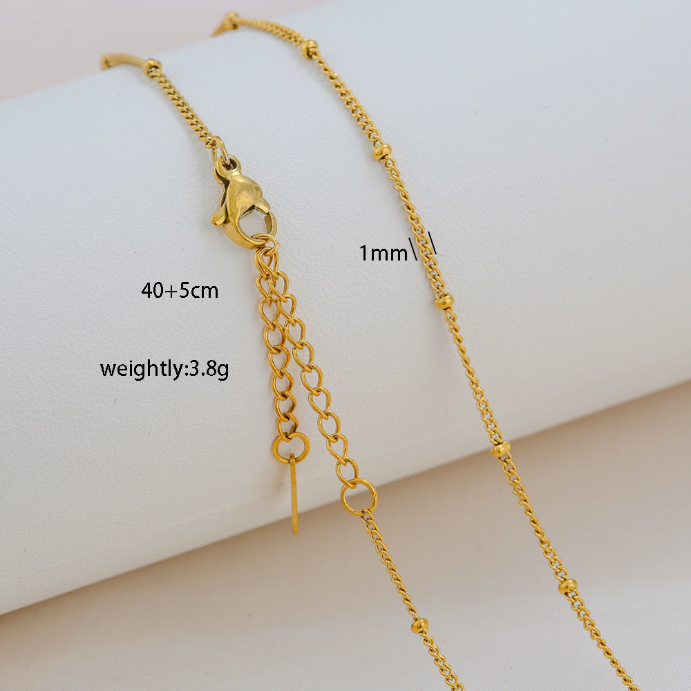 C703 cadena dorada acero inoxidable chapado en oro 18k 23cm