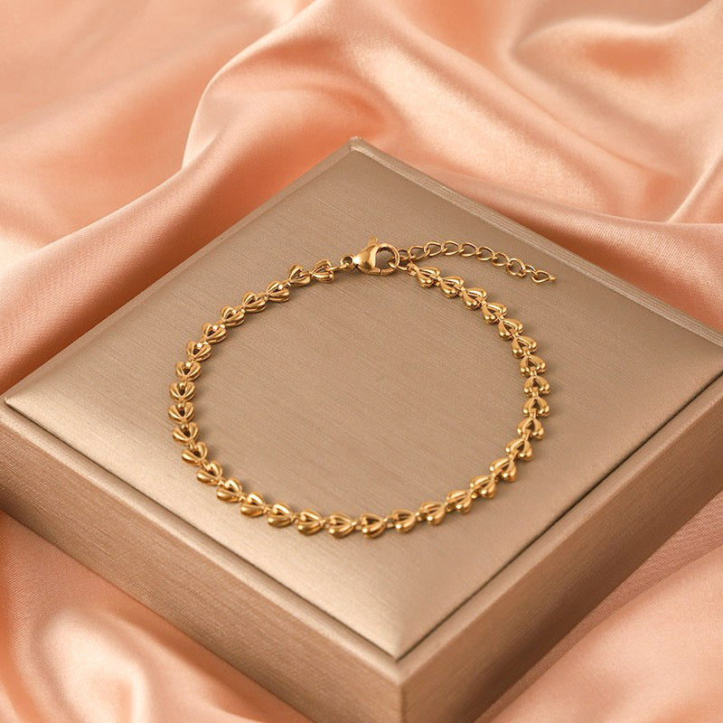 B461 Pulsera dorada acero de titanio 21cm
