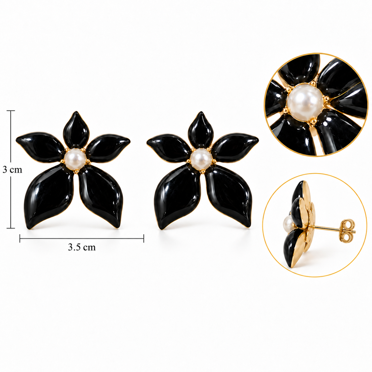 E025 Aretes flor irregular acero inoxidable 304