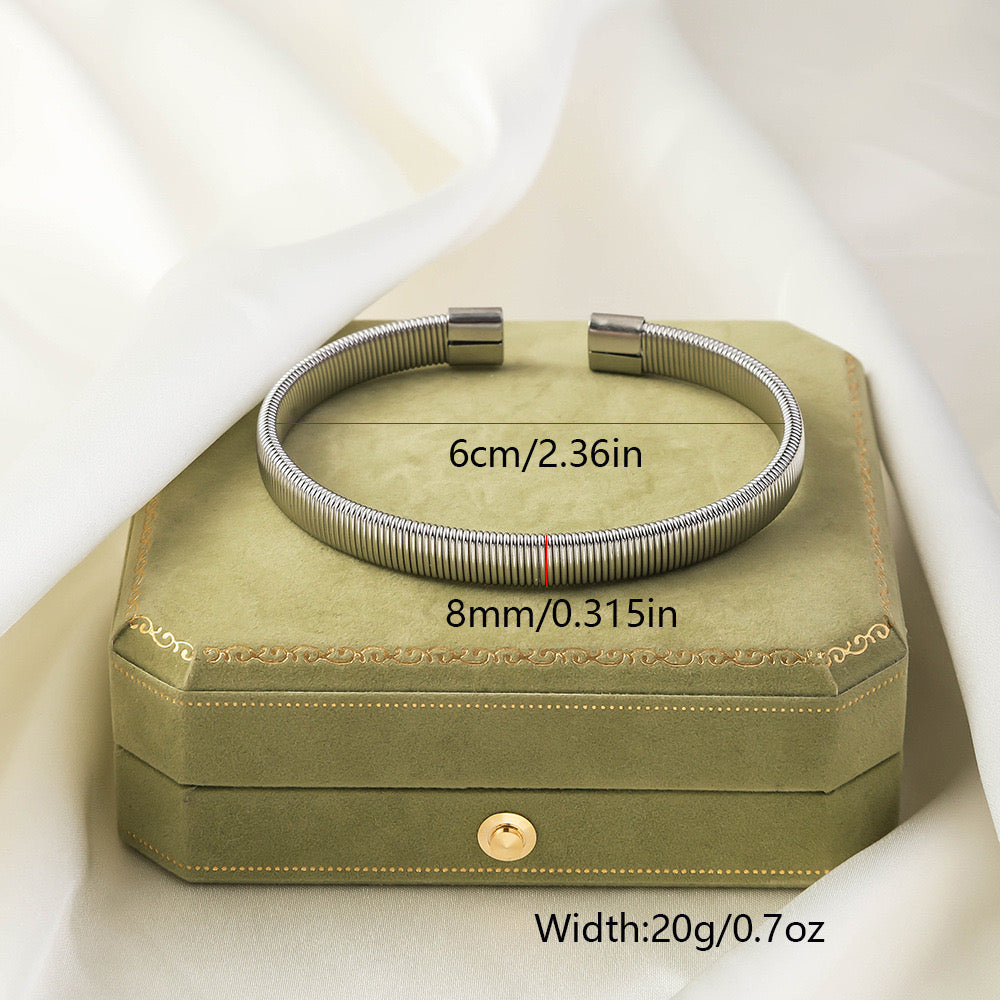 B389P Brazalete plateado acero inoxidable