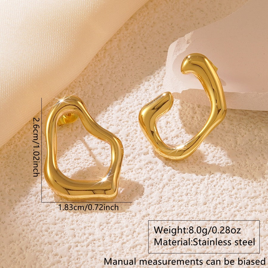 E4575 Aretes aro dorado acero inoxidable 4cm