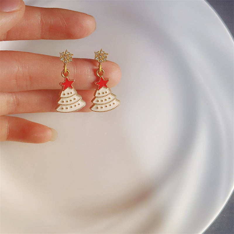 E4279 Aretes árbol de Navidad aleacion 1cm