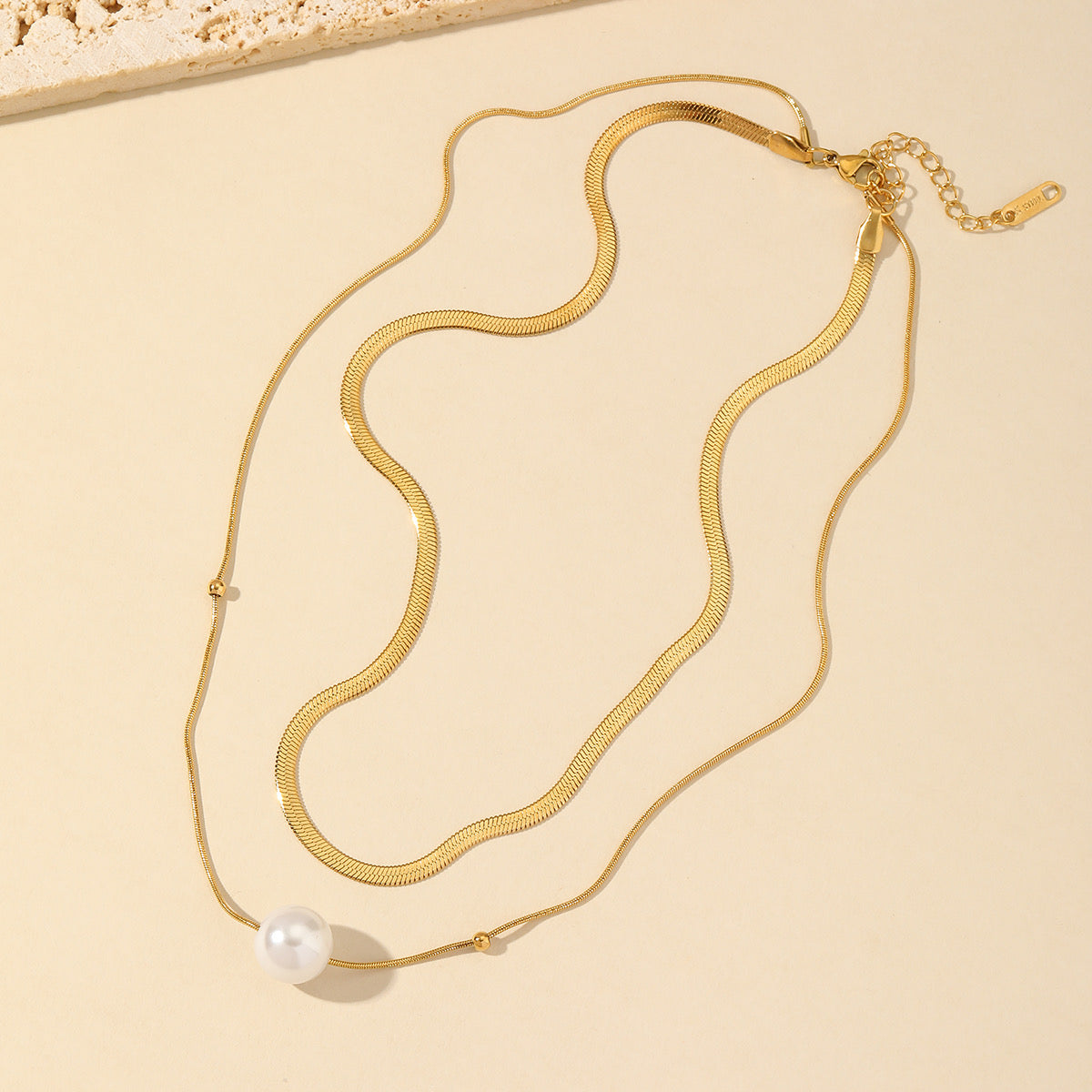 C369 Collar acero inoxidable chapado en oro 18k largo 20cm dije 1.5cm