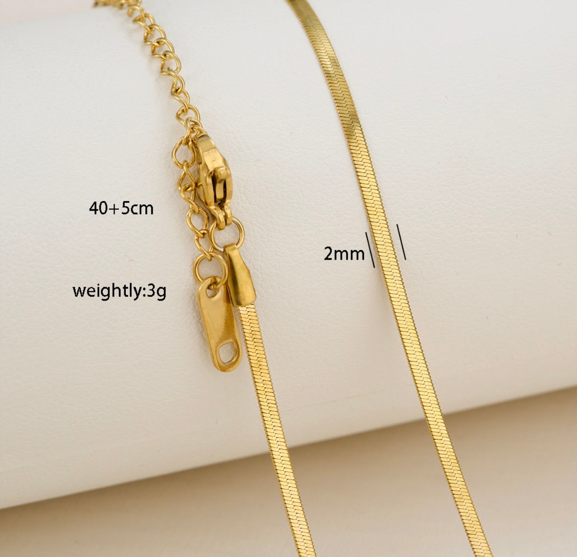C1468 Collar dorado eslabones cubanos acero inoxidable 24cm