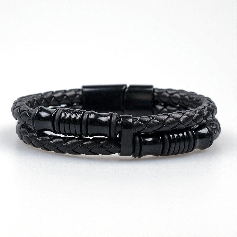 B336 Pulsera caballero cuero sintetico 21cm