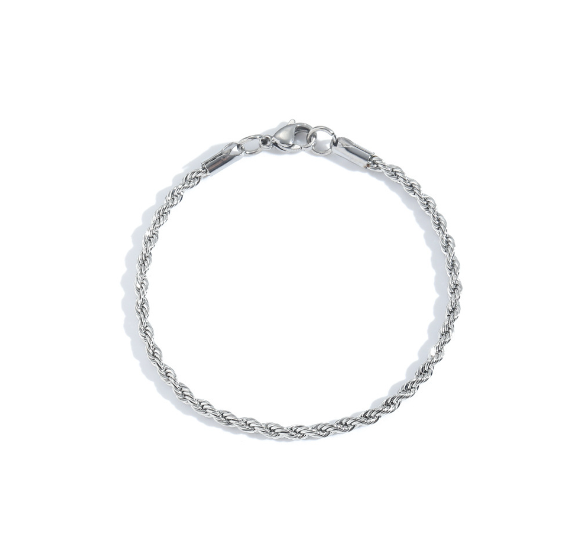 B585 pulsera plateada acero inoxidable 19cm