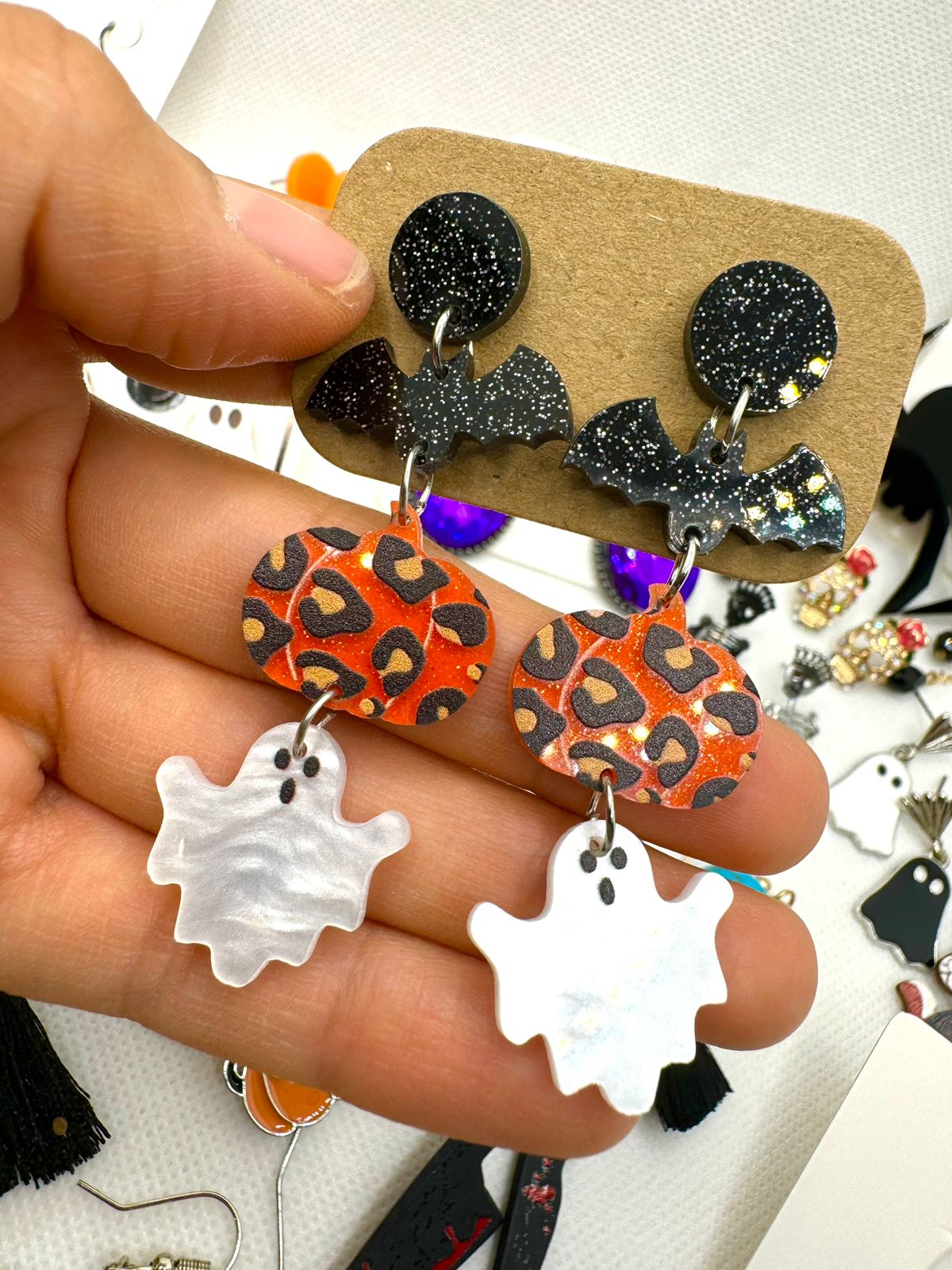 J51 Aretes Murciélago Fantasma Halloween