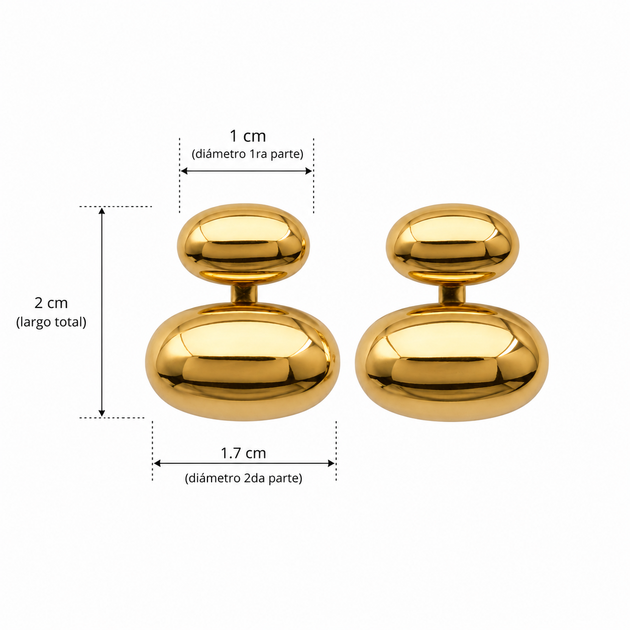 E2616 Aretes dorados desmontable de acero inoxidable