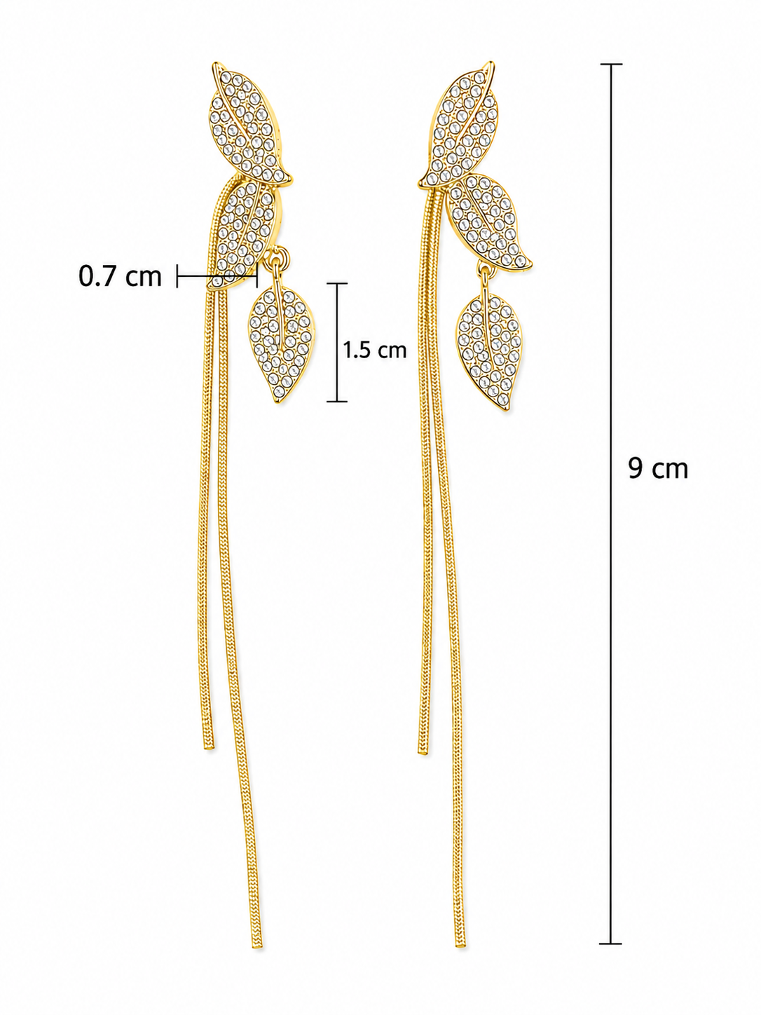 E2862 Aretes hoja brillo artificial aleacion
