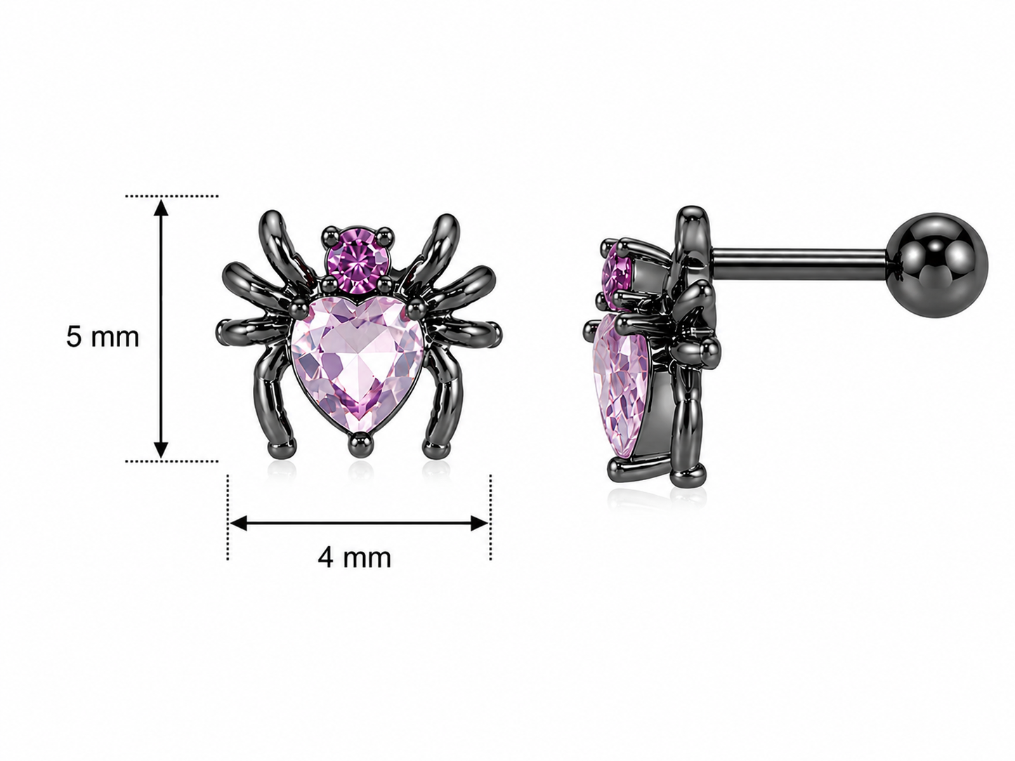 H17 Aretes araña de acero titanio