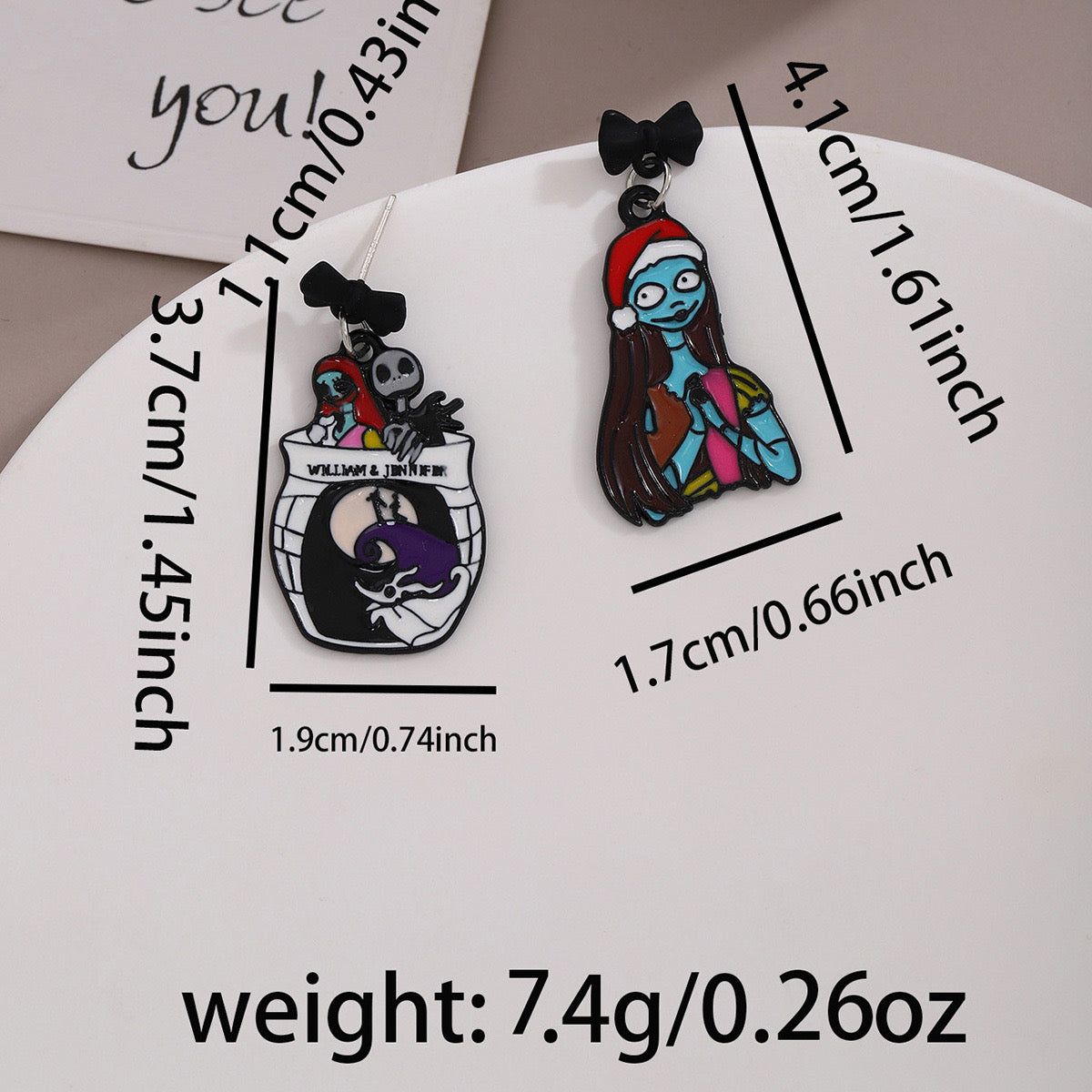 H36 Aretes Sally Halloween de aleacion