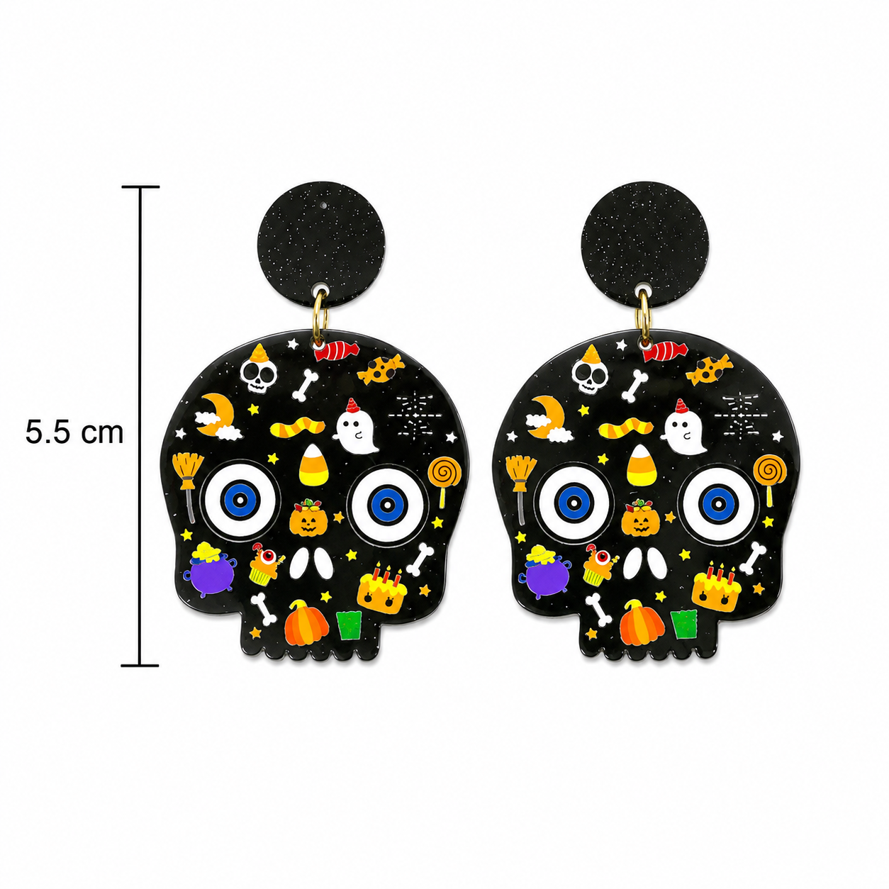 H49 aretes craneo dia de muertos Halloween