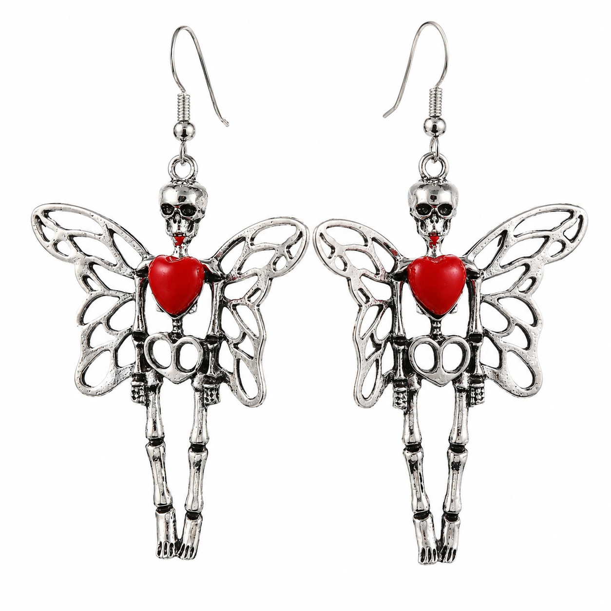 H61 Aretes esqueleto mariposa Halloween 7cm