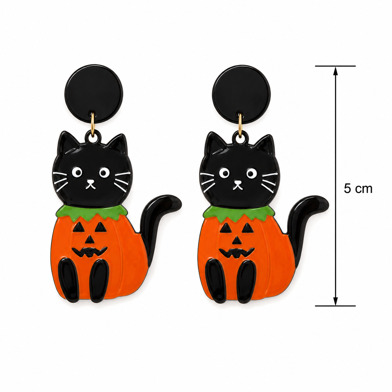 H96 Aretes gato con traje de calabaza aleacion