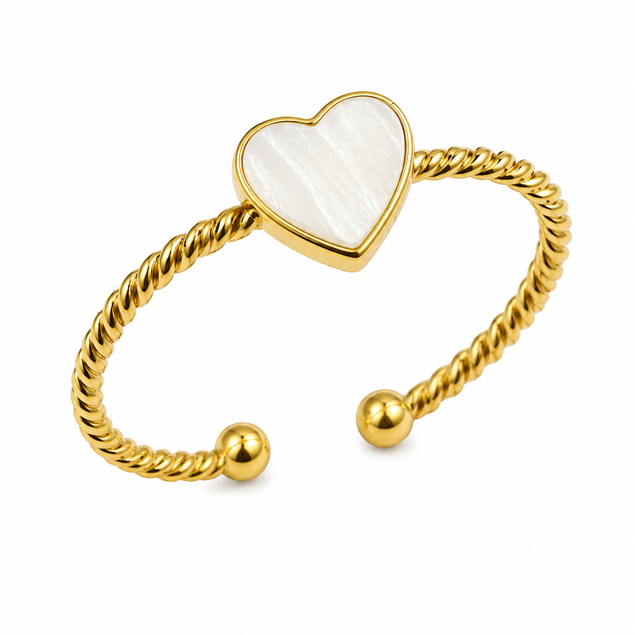 A400 Anillo corazon abierto de acero inoxidable