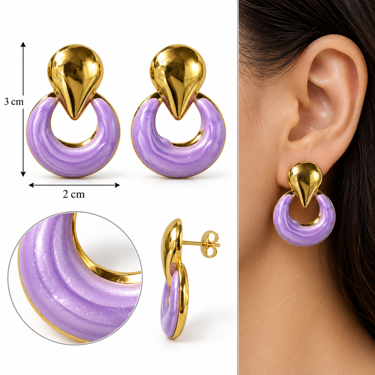 E020 Aretes acero inoxidable 304 esmaltado