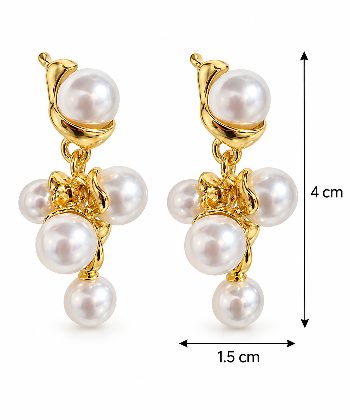 E7440 Aretes perlas colgantes de aleacion