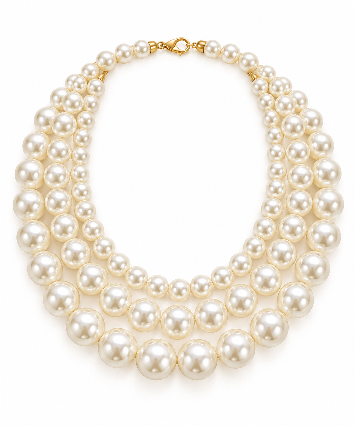 C042 Collar perlas sinteticas aleacion