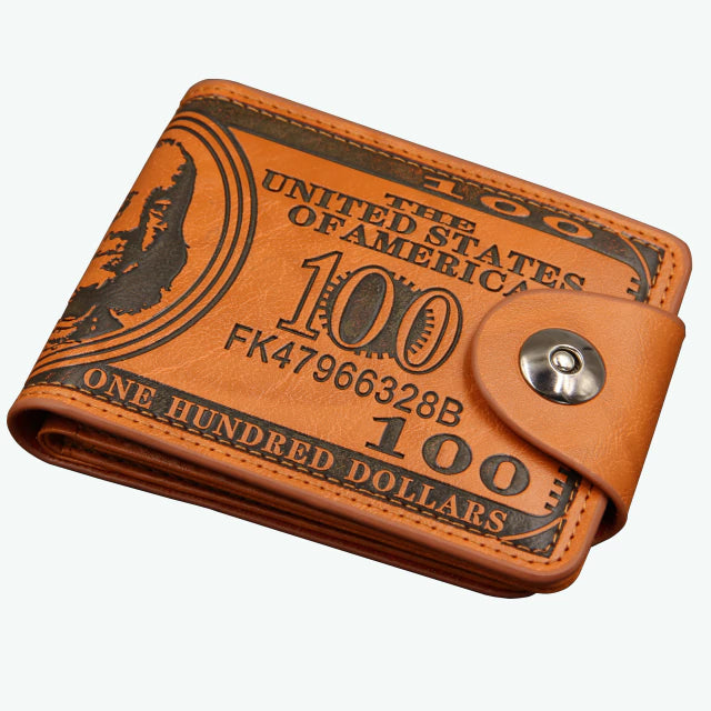 Cr38 Cartera Para Hombre Dólar Cuero Sintético Hebilla Magnética