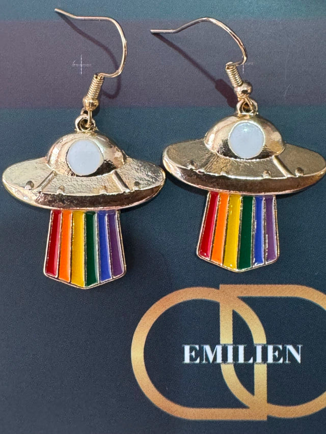 E576 Aretes Ovni Arcoiris