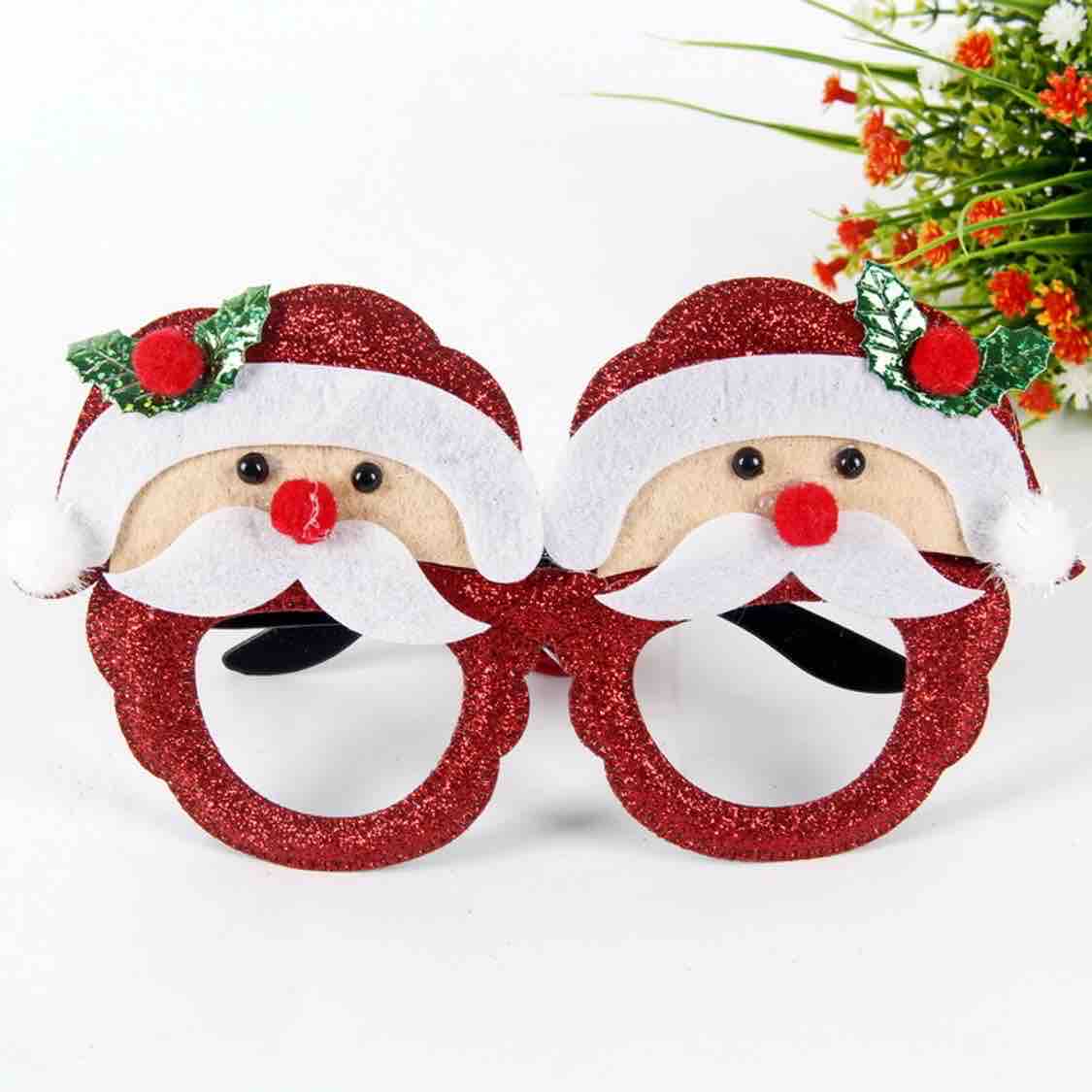 AC48S Lentes navideños brillantes diseño santa claus