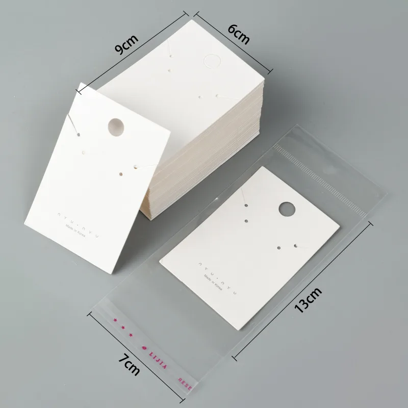 D53 Paquete 100 piezas tarjetas carton para collar 6x9cm