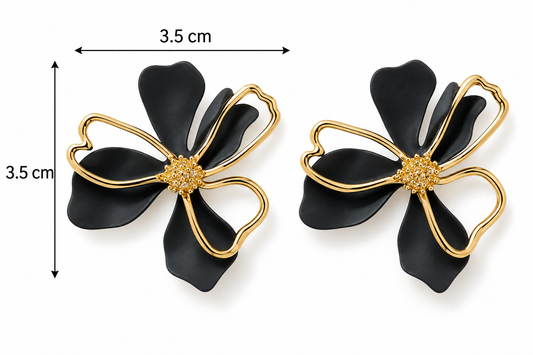 E7480 Aretes flor irregular aleacion