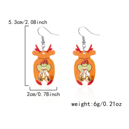 E4283 Aretes reno de Navidad acrílico 3.5cm