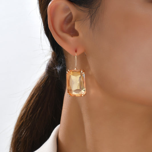 E3355CH Aretes cristal champan aleacion 3cm