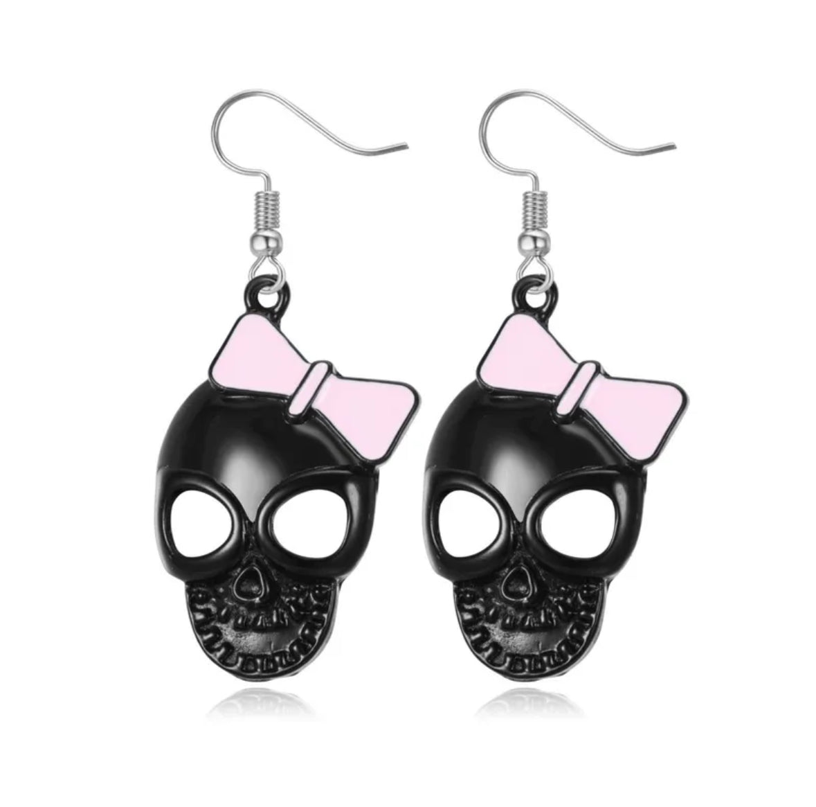 E4162 aretes cráneo negro aleacion 3.7cm