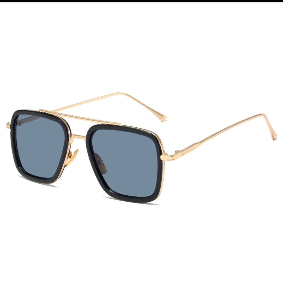 GF7 gafas cuadradas de sol montura dorada