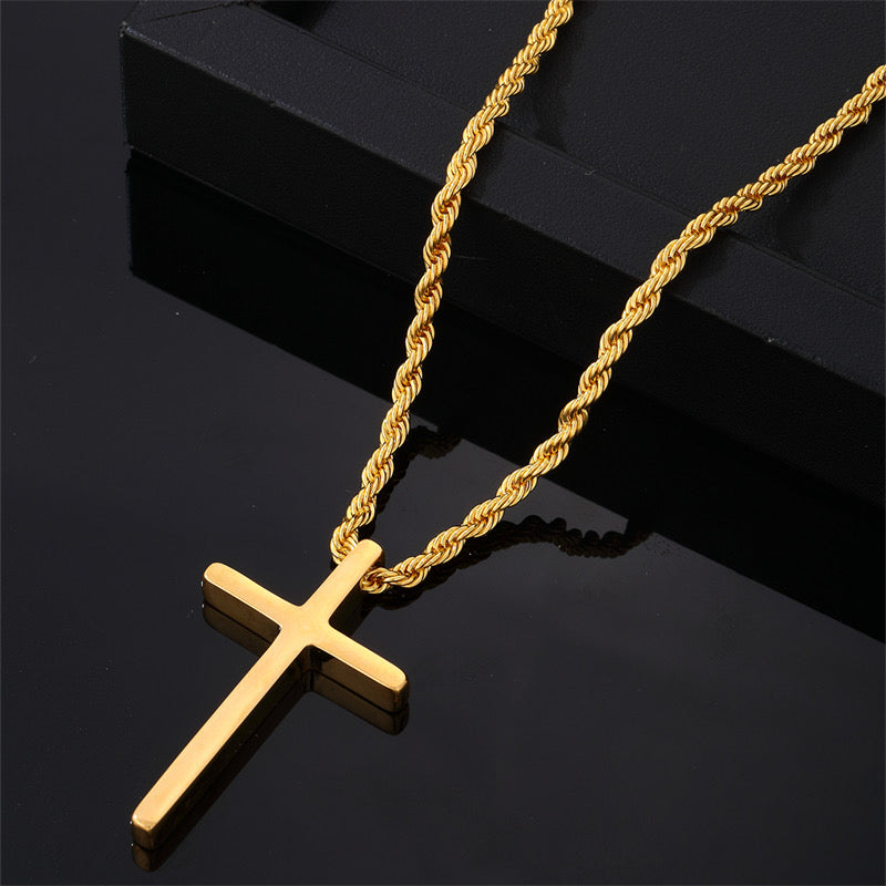C473 Collar Cruz acero inoxidable unisex