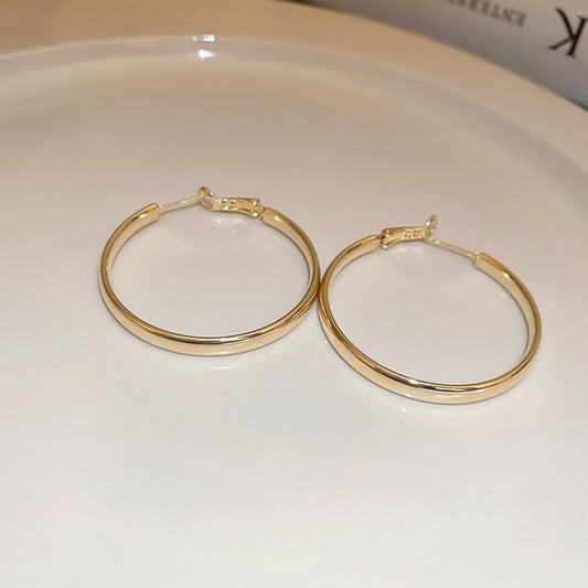 E2855 Arracadas acero inoxidable chapado en oro 18k 3cm