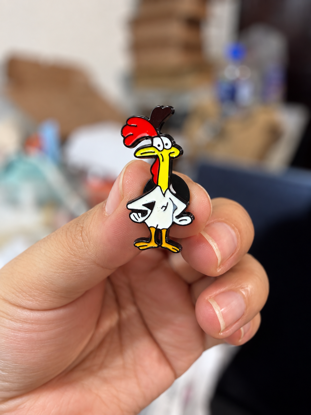 PI001 Pin broche vaca pollito para tela accesorio metal esmaltado 3x1.5cm