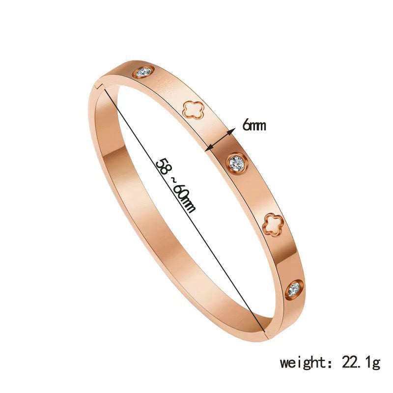 B960 Brazalete dorada imitacion de marca acero inoxidable 304 chapado en oro 18k