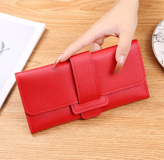 Cr96ROJ Cartera para mujer rojo cuero sintético 19cm x9cm