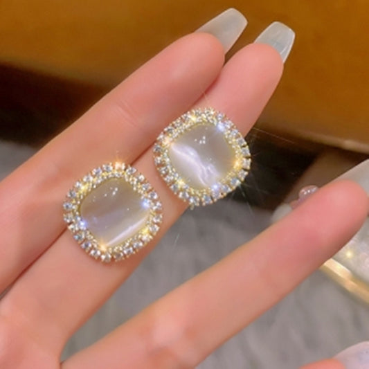 E7015 aretes cuadro  brillante aleacion 2.5cm