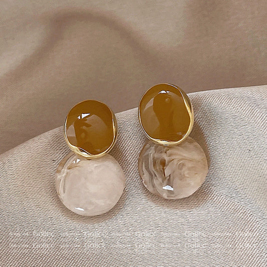 E3725 Aretes círculo aleacion resina 2.5cm