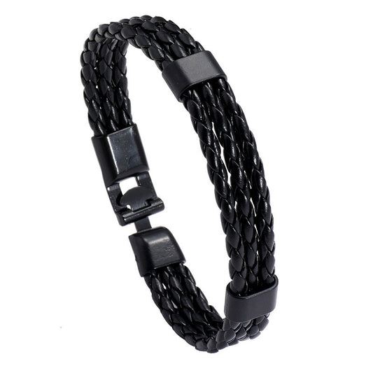 B440 pulsera hombre negra 21cm