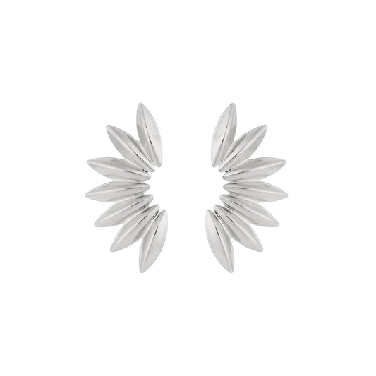 E7141 Aretes picos plateados vintage aleacion 6cm