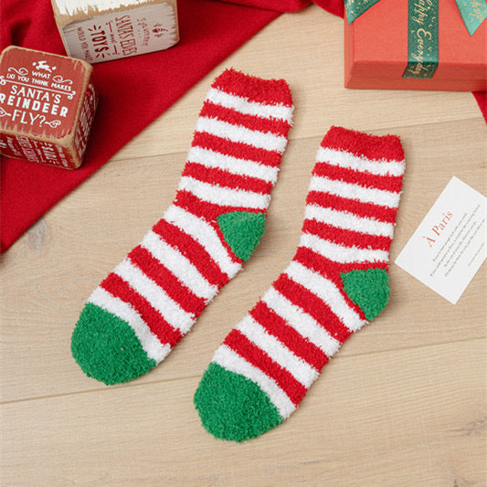 Calecetines uno talla poliéster rayas Navidad